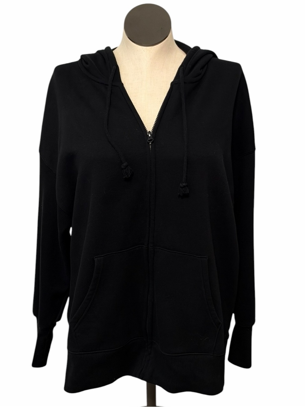 wild fable Black Zip-Up Hooded Sweatshirt